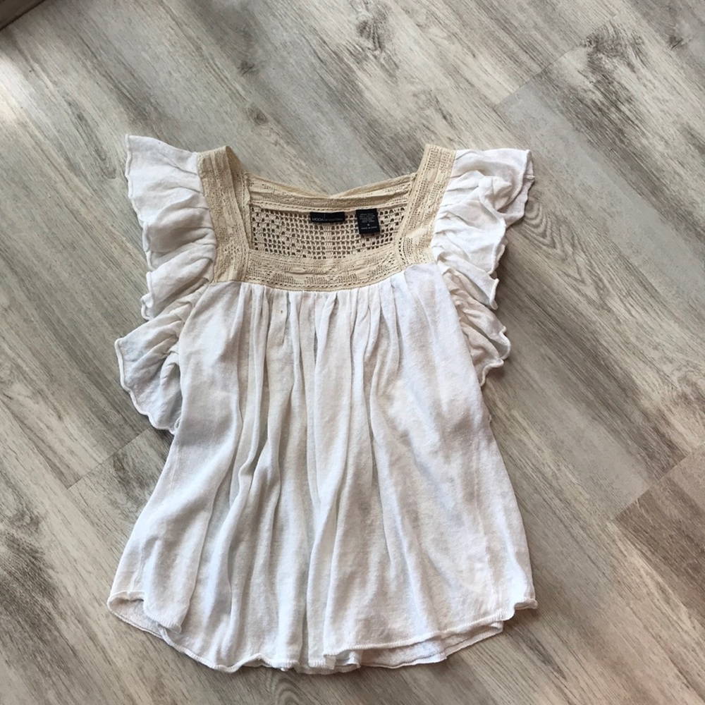Moda International 🌸 White & Beige 🌸 Size Small